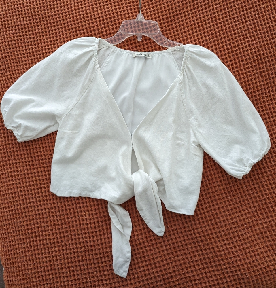 Abercrombie & Fitch White Linen top Size S